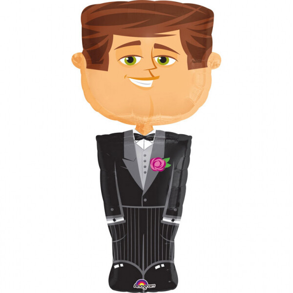 Ženich balónek fóliový chodící 127 cm x 66 cm Amscan Ženich balónek fóliový chodící 127 cm x 66 cm Amscan