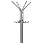 Věšák stojanový, výška 182 cm, kovová konstrukce, lesklý chrom, nosnost 10 kg