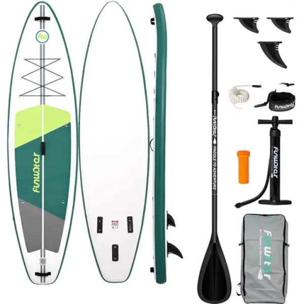 FunWater Nafukovací Paddleboard SUPFW69A 335cm zeleno-bílá / příslušenství (SUPFW69A)