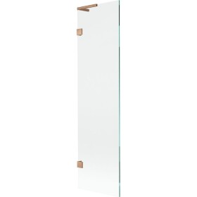 MEXEN/S - Lunar L vanová zástěna FIX 50 x 150, transparent, měď kartáčovaná 897L-050-000-65-00