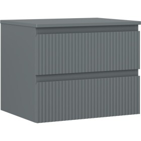 MEXEN/S - Rivel koupelnová skříňka pod umyvadlo 60 cm s deskou, 2 zásuvky, reliéf , grafit mat 91A20-06047-2-BFFC66