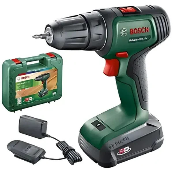 Bosch UniversalDrill 18V / Aku vrtací šroubovák / 18V / 1450 ot/min / 32 Nm / 10 mm sklíčidlo (06039D4001)