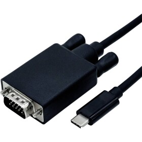 Roline USB-C® / VGA kabelový adaptér USB-C ® zástrčka, VGA pólové Zástrčka 1.00 m černá 11.04.5820 Kabel pro displeje USB-C®