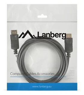 Lanberg CA-DPDP-10CC-0030-BK černá / Kabel DisplayPort / 3 m / 4K / DP 1.2 (CA-DPDP-10CC-0030-BK)