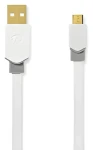 Nedis USB 2.0 kabel bílá / Kabel USB / USB-A - Micro-B / 480 Mbps / plochý / 1 m (CCBW60500WT10)