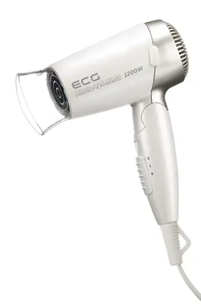 ECG VV 1200 travel S bílá / fén na vlasy / 1200W / 2 teploty / 2 rychlosti / sklopná rukojeť (341710664958)