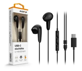 Aligator Sluchátka AE007 Cool Music / USB-C / černá (AE007BK)