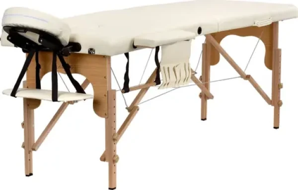 BODYFIT Masážní lehátko 2segmentové béžová / rozměry 95 × 64 cm (459-uniw)
