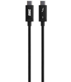 OWC kabel Thunderbolt 3 (1m) černá / 2x USB 3.0 Typ-C (samec) s podporou TB3 (OWCCBLT3AC1.0BP)
