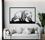 Strom života panda dekorace na zeď Rozměr (cm): 38 x 23, Dekor: Černá