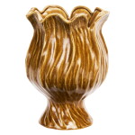 MADAM STOLTZ Obal na květiny Warm Yellow 32 cm, hnědá barva, keramika