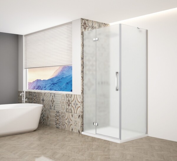 GELCO - TRINITY CHROM obdélníkový kout 800x1000 levý, matné sklo, GT5610-80ML-CH GT5610-80ML-CH