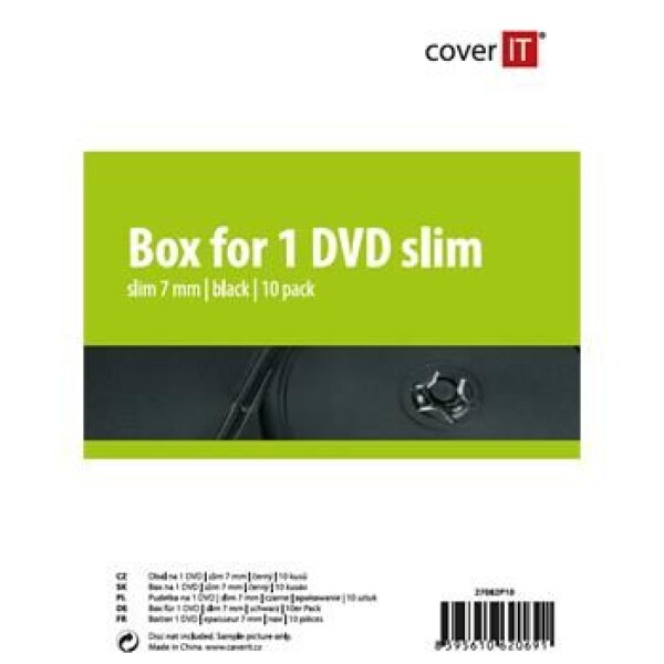 Cover It 1 DVD 7mm slim černý 10ks/bal 27082P10