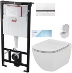 ALCADRAIN Sádromodul - předstěnový instalační systém s bílým/ chrom tlačítkem M1720-1 + WC Ideal Standard Tesi se sedátkem SoftClose, AquaBlade AM101/1120 M1720-1 TE1