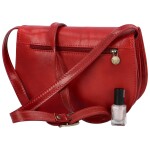 Stylová v pevném provedení dámská kožená crossbody Sajmon, červená