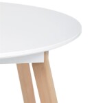 Stůl jídelní, 80x80x74 cm, MDF - bílý matný lak, kovová kostrukce, dřevěné nohy