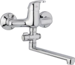 JB Sanitary Nástěnná umyvadlová a sprchová baterie SLIM, rozteč 150 mm, otočný přepínač, bez příslušenství, ramínko 200 mm A10 37 00