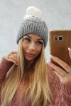 Fleecová čepice Ilona K218 šedá+bílá UNI