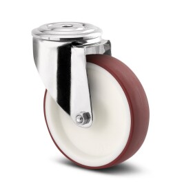 Tente Kolečko s červenou polyuretanovou obručí 80 mm,otočné 3005