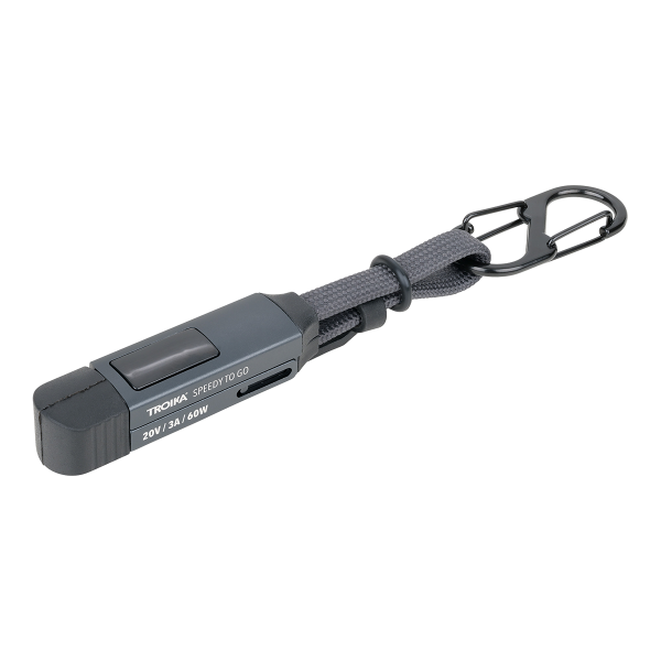 TROIKA klíčenka - rychlonabíjecí kabel \"Pover Delivery\", 60 W, USB-C, černá