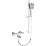 CERANO - Vanová nástěnná baterie Lorena s příslušenstvím - termostatická - otočný výtok - chrom CER-605254