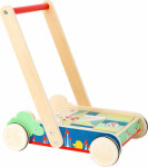 Mamido Dětský dřevěný vozík s kostkami