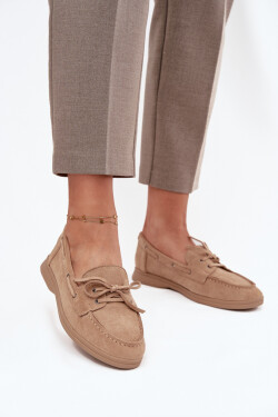 Polobotky Mokasíny Dámské Ploché Svázané Béžové Zalina 40