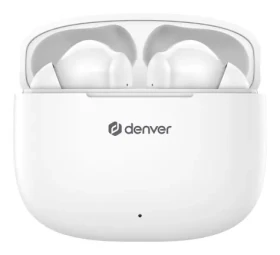 Denver TWE-48 bílá / bezdrátová sluchátka s mikrofonem / Bluetooth 5.3 / až 6 hodiny / nabíjecí pouzdro (dtwe48w)