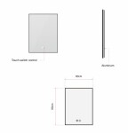 Erga Megan, LED zrcadlo 60x80cm (80x60cm) v černém rámu, 2185 lm, 3 barvy světla, zadní osvětlení, ERG-V01-MEGAN-6080-BK