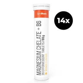 Magnézium chelát + B6 šumivý - GymBeam (svěží mango, 14 x 20 tab) (29945-15-sviežemango-14x20tab)