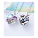 Exkluzivní náhrdelník Swarovski Elements Romantic Love Violet - srdíčko, Fialová 45 cm + 5 cm (prodloužení)
