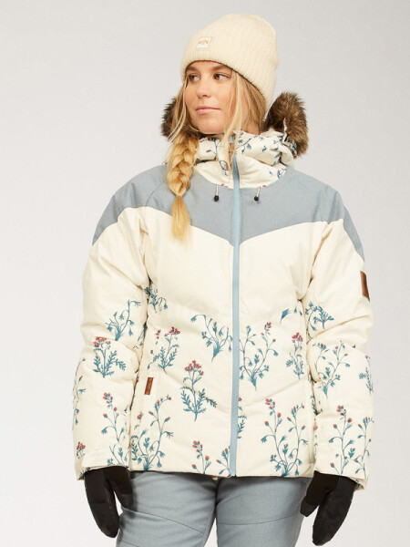 Billabong DAYTIME PUFFER WHITE FLORAL zimní dámská bunda - S