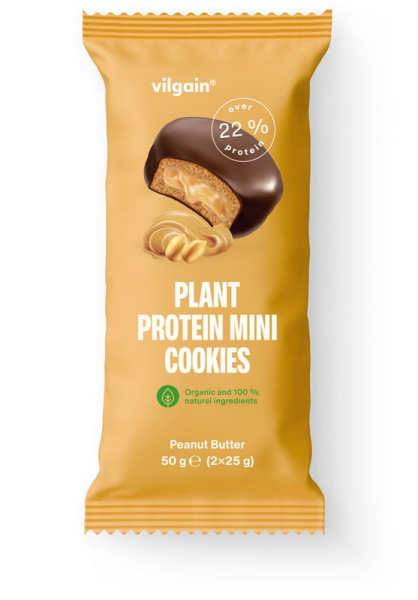 Vilgain Plant Protein Mini Cookies BIO – arašídové máslo 50 g (2 x 25 g)