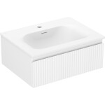MEXEN/S - Rivel koupelnová skříňka 60 cm s umyvadlem Vela, 1 šuplík, reliéf , bílá mat 91A20-06023-1-BF01-W23M01