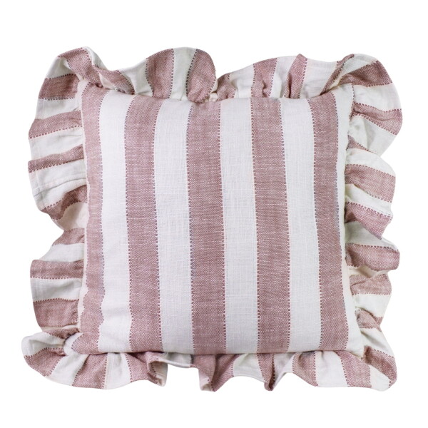 Strömshaga Povlak na polštář Ida Stripe Pink/White 45 × 45 cm, růžová barva, textil