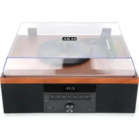 AKAI ATT-14BT hnědá / Gramofon / 33 45 78 RPM / FM / CD / AUX / Bluetooth 5.0 / repro (4905192533496)