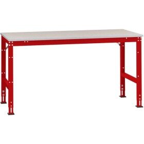 Manuflex AU6137.3003 Pracovní Přístavný stůl Univerzální standardní s plastové desky, Šxhxv = 2000 x 1200 x 760-870 mm rubínově červená