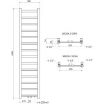 MEXEN - Bolt otopný žebřík/radiátor 1800 x 400 mm, 406 W, černá W126-1800-400-00-70