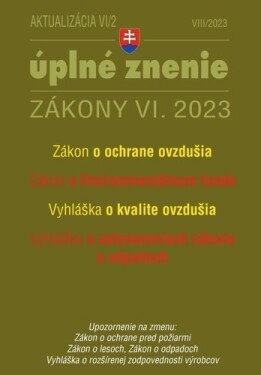 Aktualizácia VI/2 2023 životné prostredie, odpadové vodné hospodárstvo