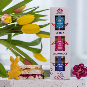 Včelařství Domovina Tropikáno dárkové balení 3x75 g ochucené medy Design: Velikonoce