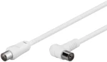 MicroConnect koaxiální kabel M-F zahnutý 90° 75 Ohm 1.5m bílá (COAX015WA)