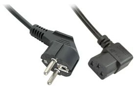 Lindy černá / Napájecí kabel / Schuko - IEC 320 C13 / úhlový / 5 m (30309)