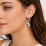 Kruhové náušnice s mušlí a hvězdicí - stříbro 925/1000, Stříbrná