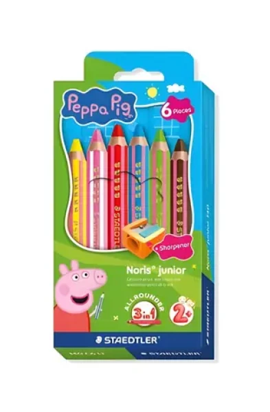 Staedtler Noris Junior Peppa Pig / Pastelky 3v1 / 6 ks / šestihranné / od 2 let (140 C6 L1)