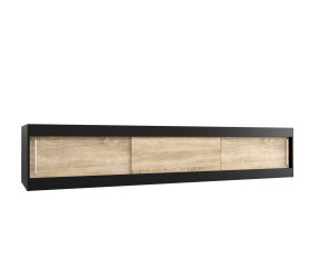 Nástavec na skříň Abi Barva korpusu: Černá, Rozměry: 250 cm, Dveře: Dub sonoma