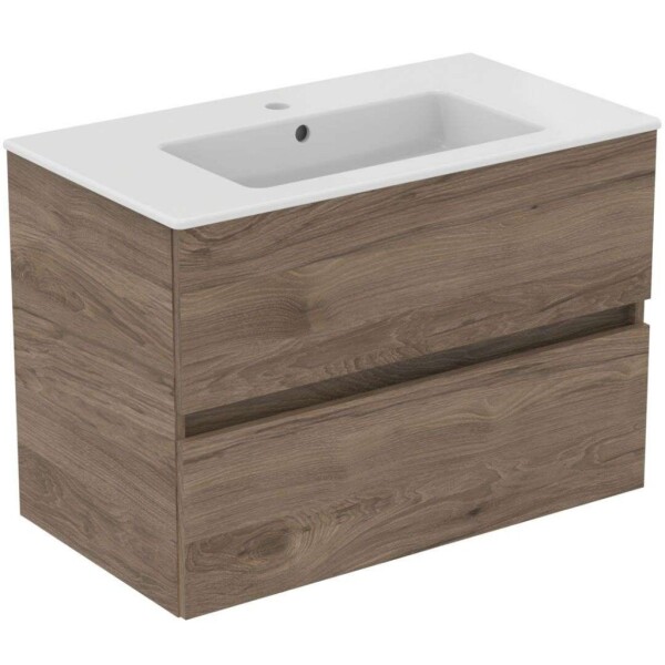 IDEAL STANDARD - Eurovit+ Skříňka s umyvadlem, 55x80x44 cm, 2 zásuvky, ořech R0574Y9