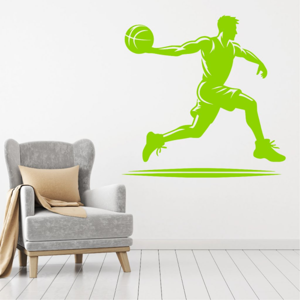 Samolepka Basketbal Barva: zelená, Velikost: 100 x 97 cm