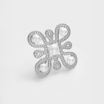 Brož s perlou a zirkony Ginevra, Stříbrná