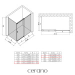 CERANO - Sprchový kout Santoro - pravá - 6 mm - chrom, mléčné sklo - 140x80 - posuvný CER-665854