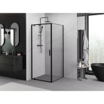 MEXEN/S - Exo sprchový kout dveře křídlové 95 x 95, transparent, černá 8181-095-095-70-00